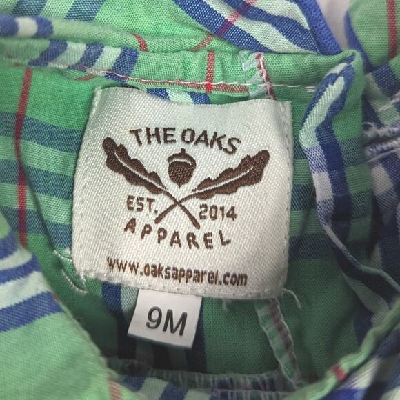 The Oaks Dress Baby Girls Sz 9m Green Plaid Holiday Classic Retro Boutique - Picture 4 of 4